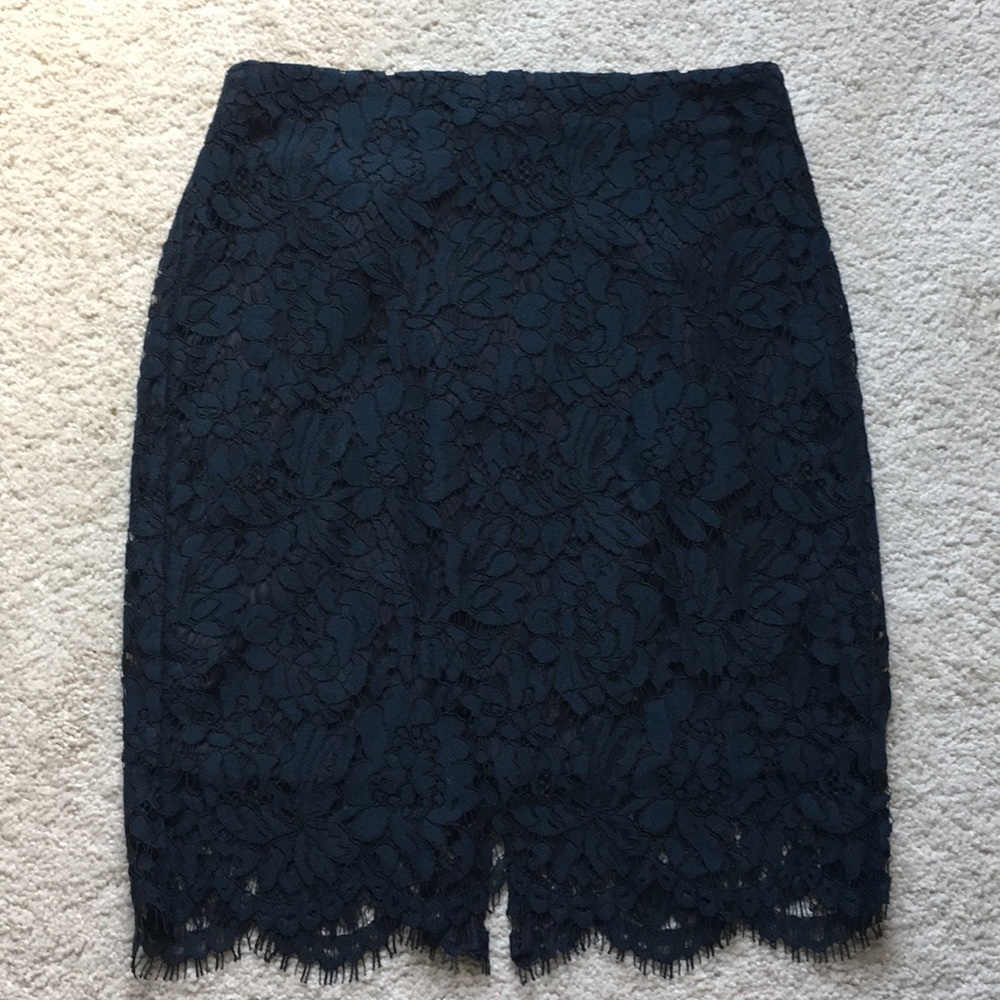 Navy Lace Skirt